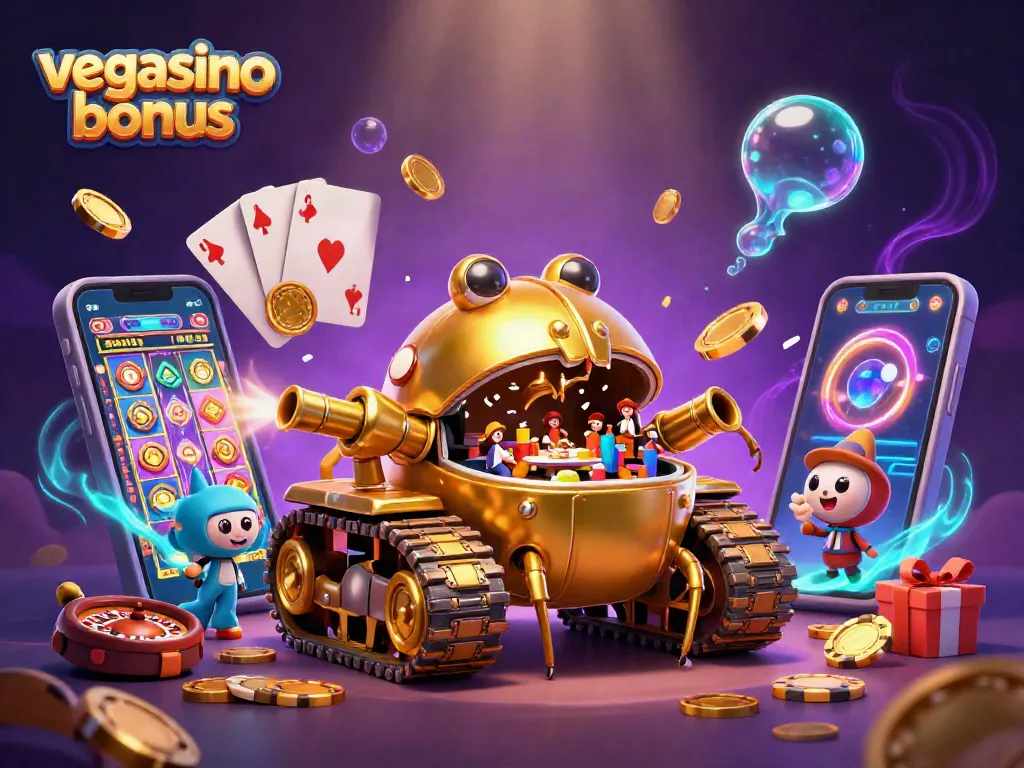 Engage with the vegasino bonus amidst golden gaming elements and exciting casino visuals.