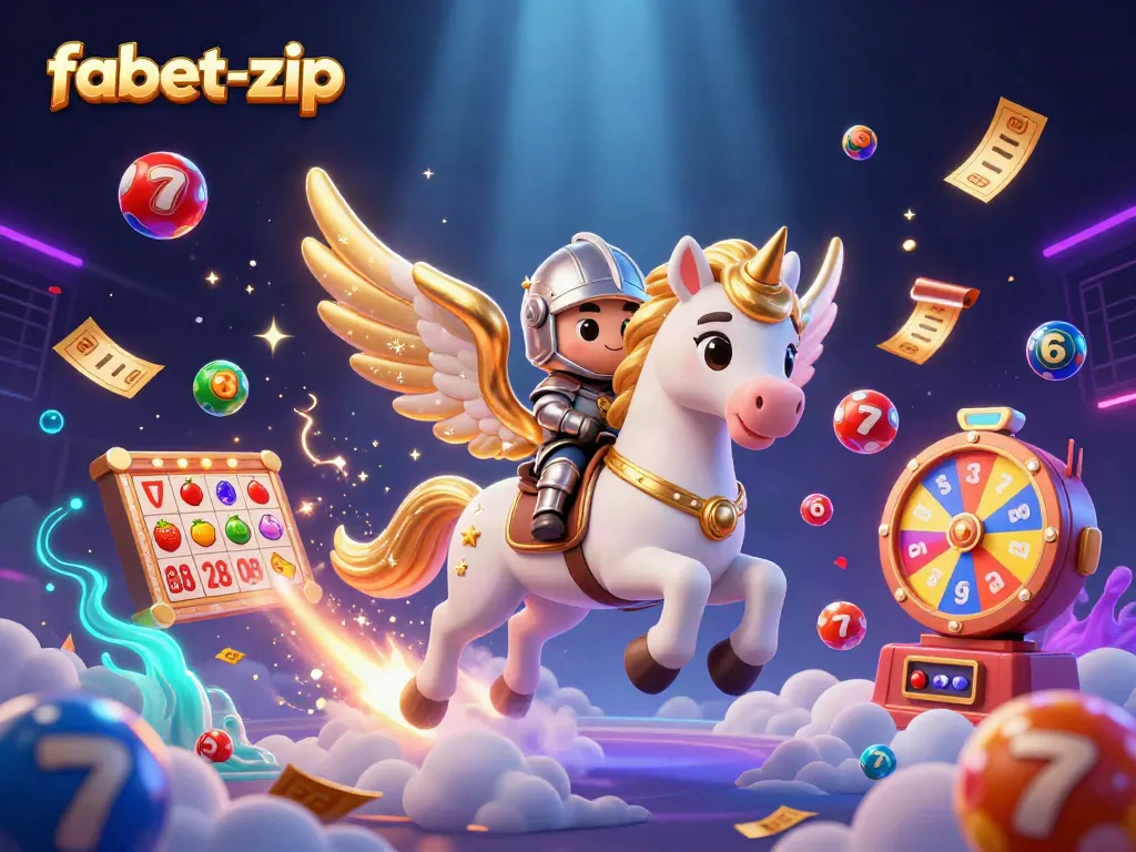 Experience thrilling wins at fabet-zip with a vibrant 3D casino scene showcasing exciting games.